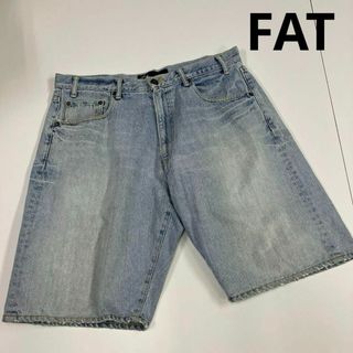 エフエーティー(FAT)のFAT デニムパンツ　ショートパンツ　ストリート　古着　オーバーサイズ(ショートパンツ)