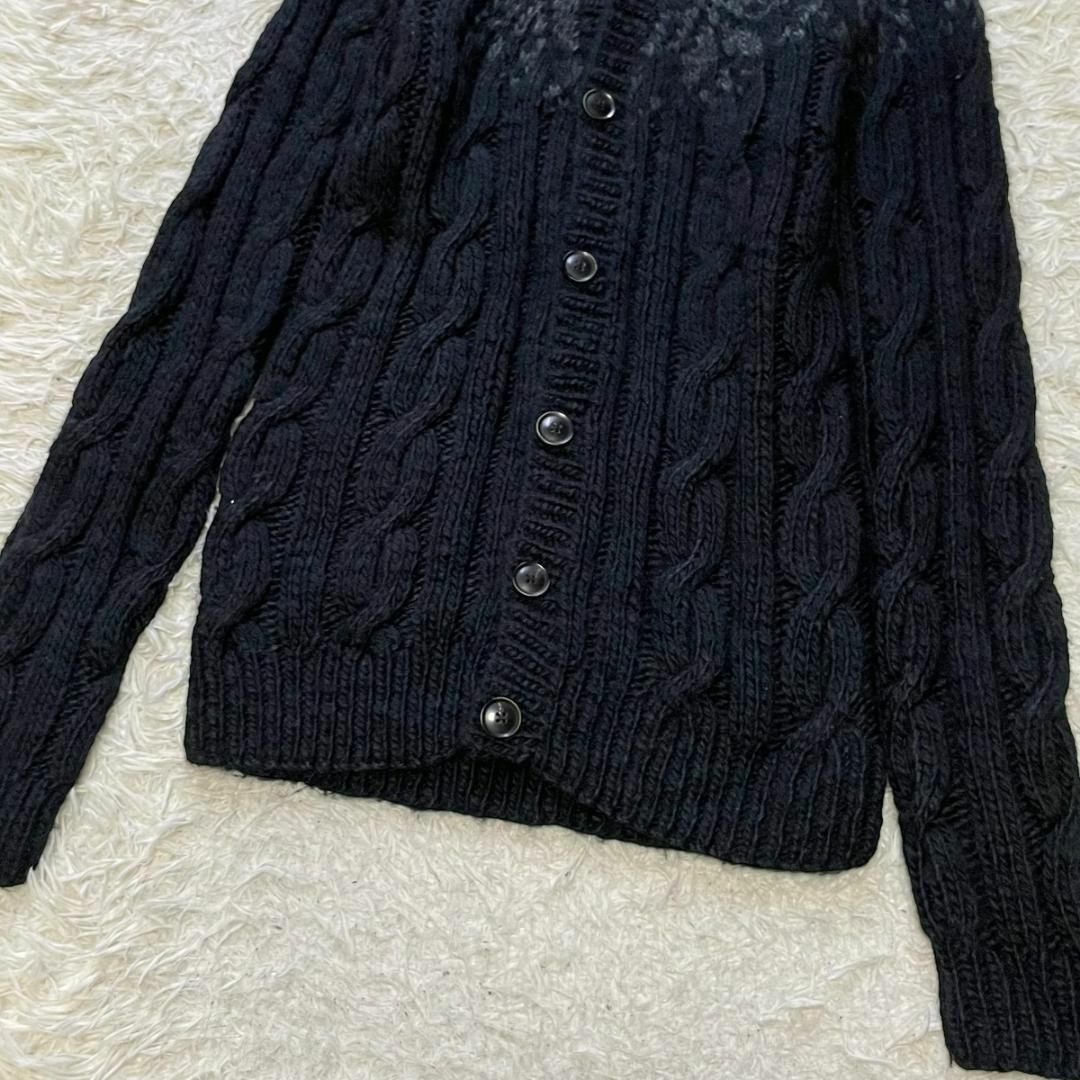 All Saints(オールセインツ)のALLSAINTS HAND KNIT ケーブルニットカーディガン M ブラック レディースのトップス(カーディガン)の商品写真