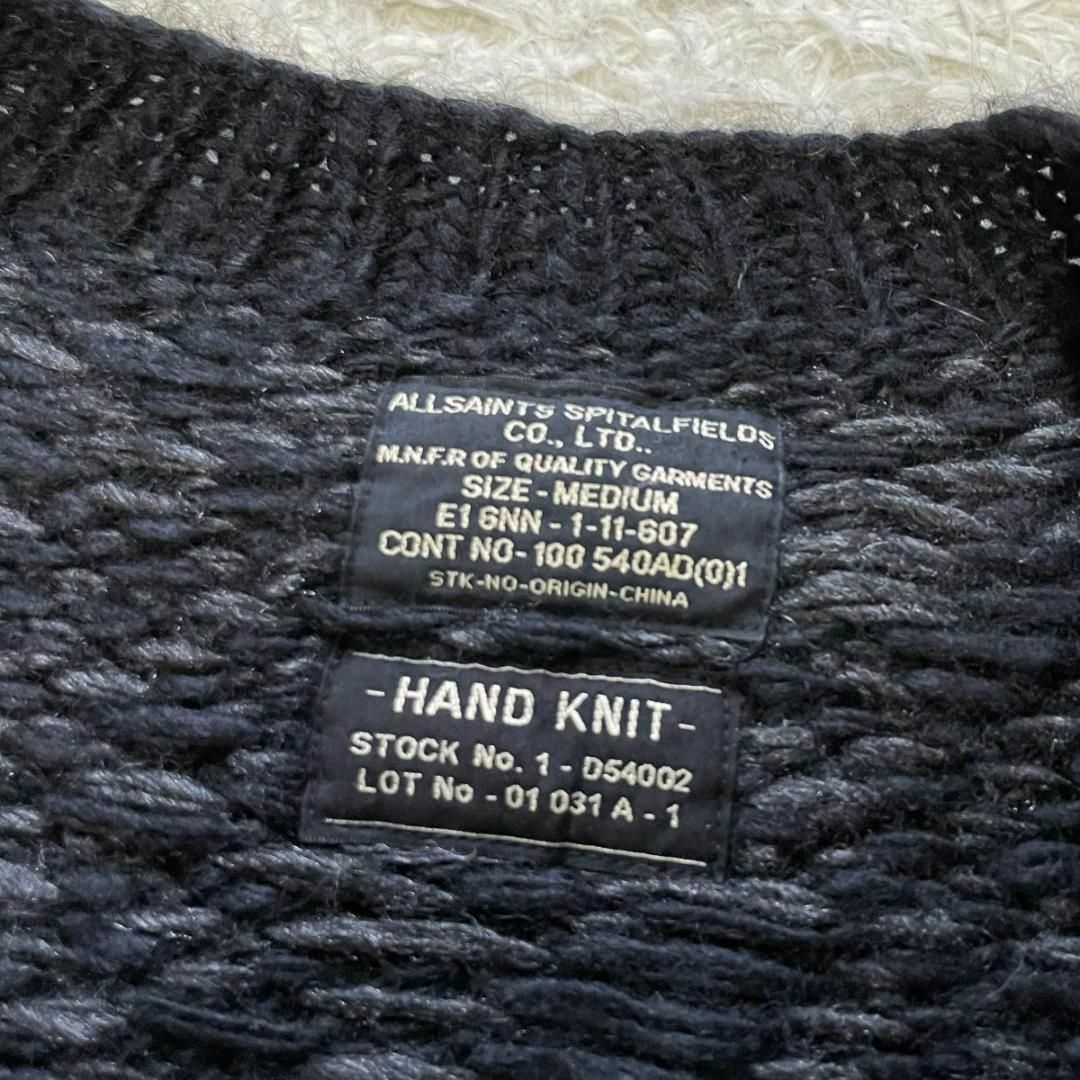 All Saints(オールセインツ)のALLSAINTS HAND KNIT ケーブルニットカーディガン M ブラック レディースのトップス(カーディガン)の商品写真