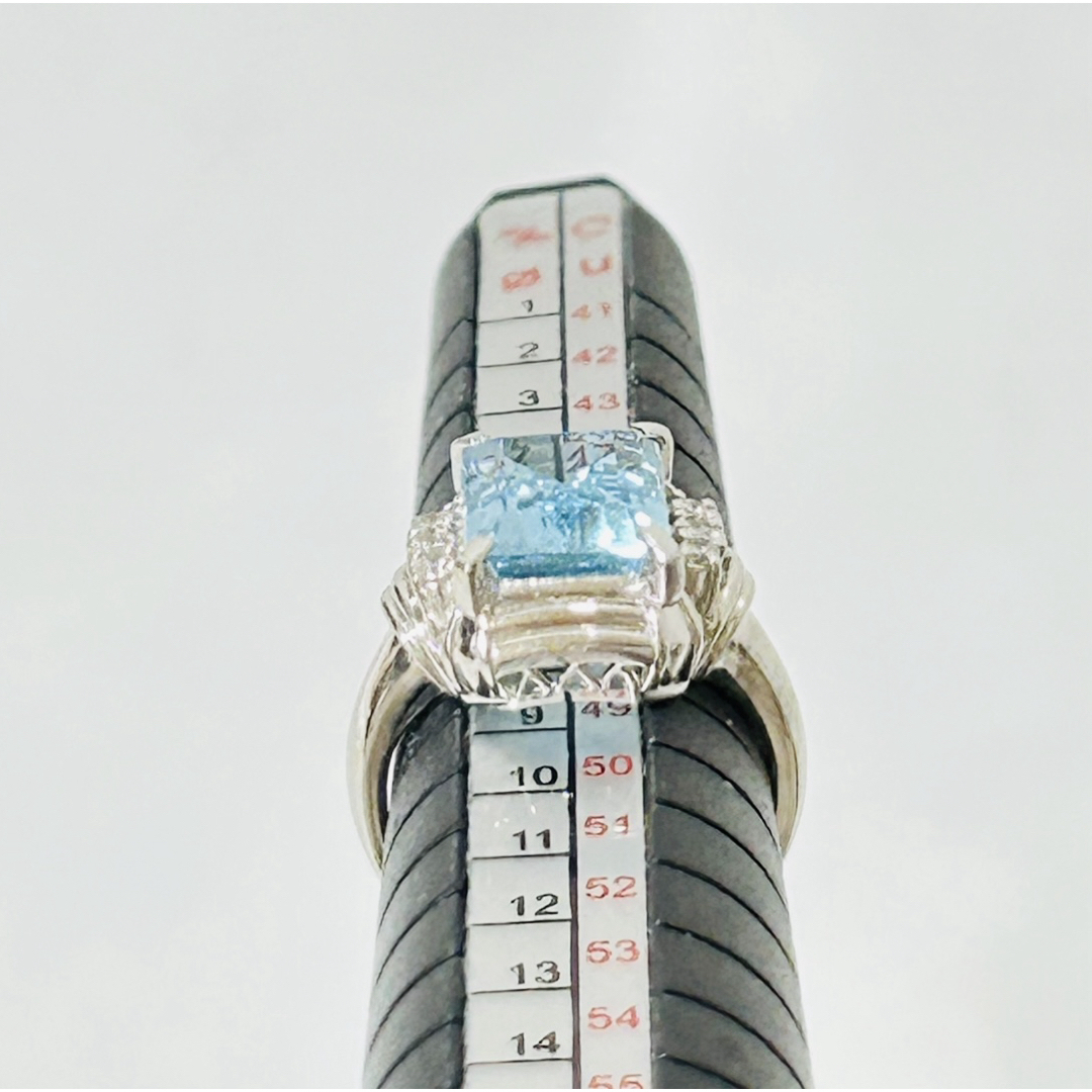 天然ブルートパーズ  ダイヤ  pt900 リング　4.29ct 0.12ct レディースのアクセサリー(リング(指輪))の商品写真