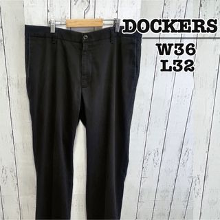 リーバイス(Levi's)のDOCKERS　チノパン　コットンパンツ　ブラック　W36 L32　USA古着(チノパン)