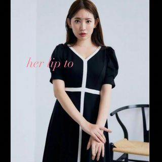 ハーリップトゥ(Her lip to)のHer lip to Puff Sleeve JerseyDressサイズS(ロングワンピース/マキシワンピース)