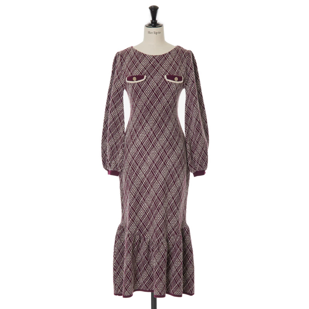 Her lip to(ハーリップトゥ)のHer lip to Vosges Jacquard Knit Dress レディースのワンピース(ロングワンピース/マキシワンピース)の商品写真