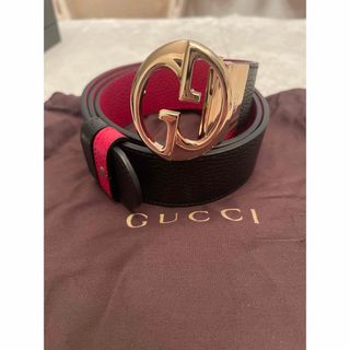 未使用品GUCCI 変則インターロッキング リバーシブル レディースベルト