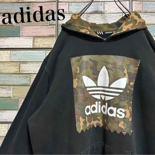 Originals（adidas） - アディダスオリジナルス　プルオーバーパーカー　ビッグロゴ　カモ柄