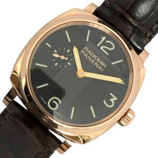 パネライ(PANERAI)の　パネライ PANERAI ラジオミール 1904 3デイズ オロロッソ PAM00575 ブラック K18PG/革ベルト 手巻き メンズ 腕時計(その他)