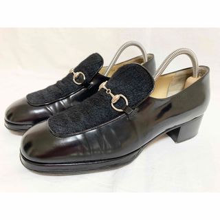 グッチ(Gucci)の希少美品 グッチ 1000413 ハラコ レザー ホースビット ローファー 38(ローファー/革靴)