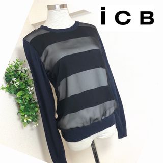 iCBアイシービーのシフォン重ねボーダートップスS