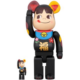 ベアブリック(BE@RBRICK)のBE@RBRICK 招き猫 ペコちゃん 福 黒 100％ & 400％(アニメ/ゲーム)