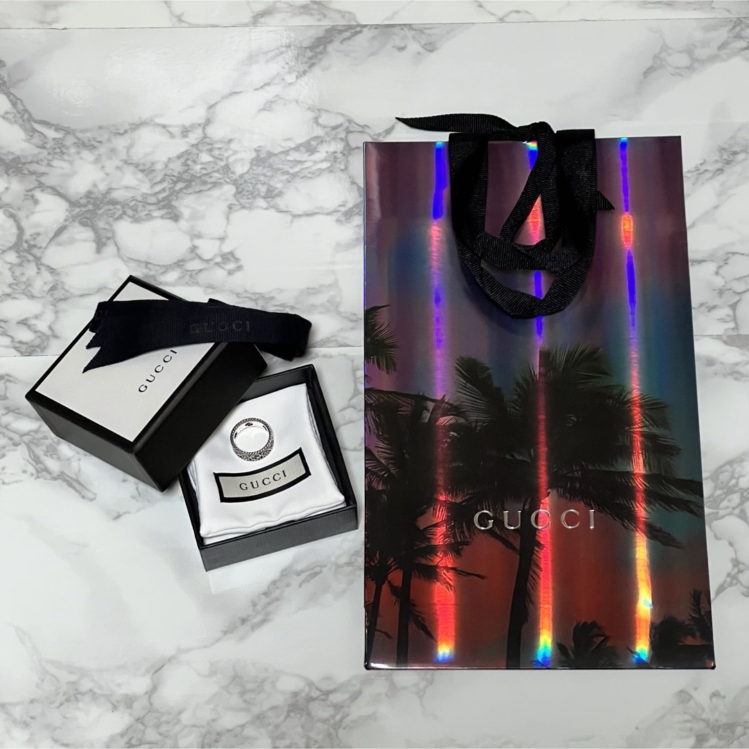 Gucci(グッチ)のGUCCI リング16号【美品】グッチ フラワー インターロッキング G メンズのアクセサリー(リング(指輪))の商品写真