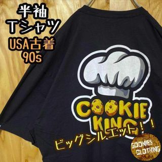 プリント USA古着 90s クッキー キング ブラック 黒 半袖 Tシャツ(Tシャツ/カットソー(半袖/袖なし))