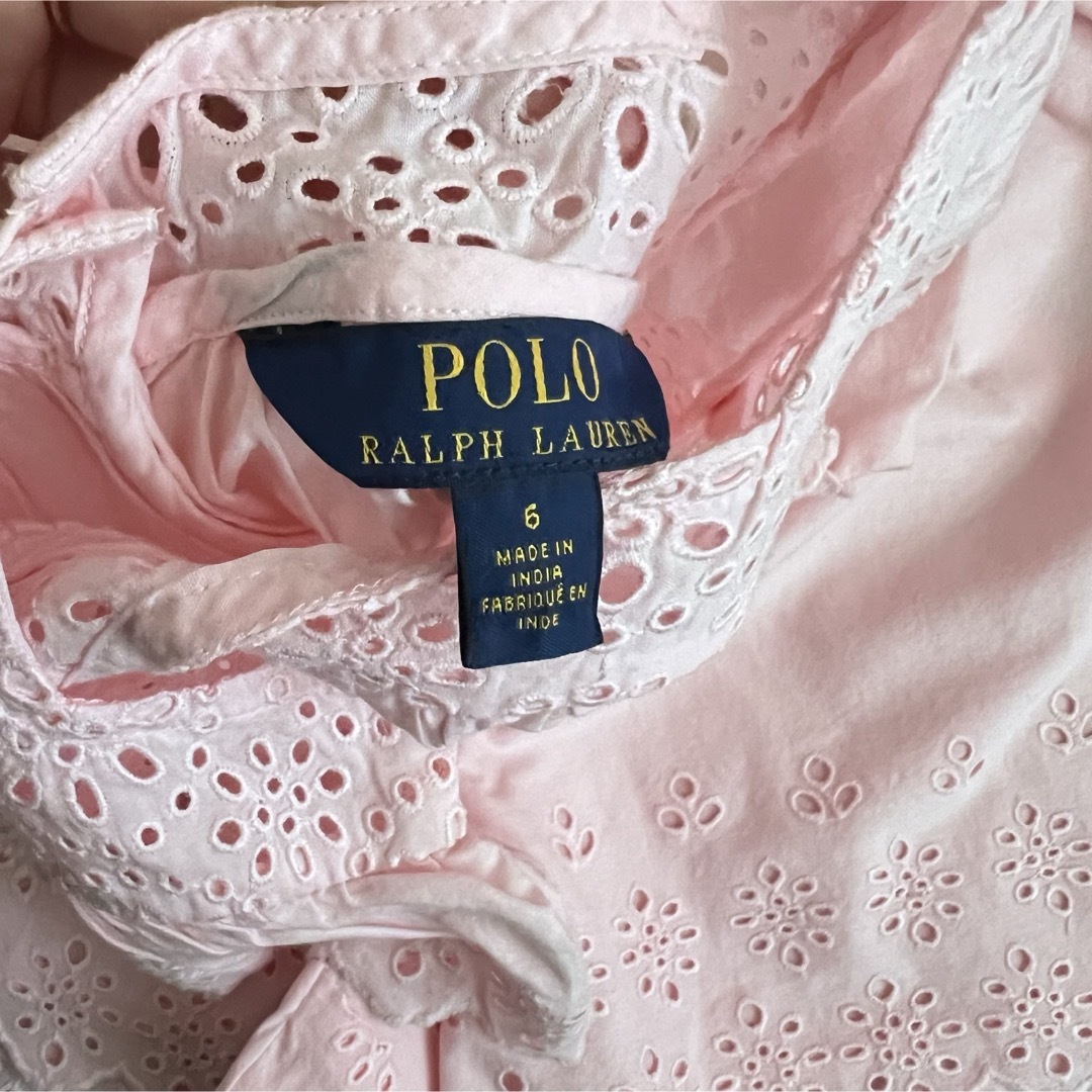 POLO RALPH LAUREN(ポロラルフローレン)のラルフローレン　ピンクブラウスセットアップ　 キッズ/ベビー/マタニティのキッズ服女の子用(90cm~)(ブラウス)の商品写真