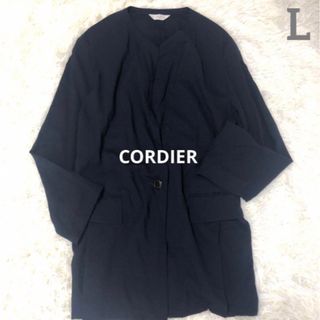 コルディア(CORDIER)のCORDIERコルディア美品♪サマーウールジャケット　ノーカラー　40L 日本製(ノーカラージャケット)