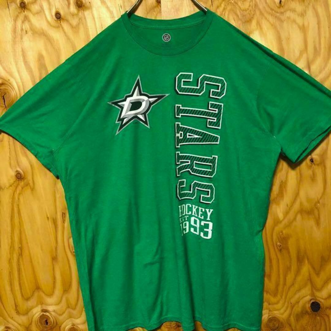 NHL グリーン USA古着 90s アイス ホッケー 半袖 Tシャツ ゆるダボ メンズのトップス(Tシャツ/カットソー(半袖/袖なし))の商品写真