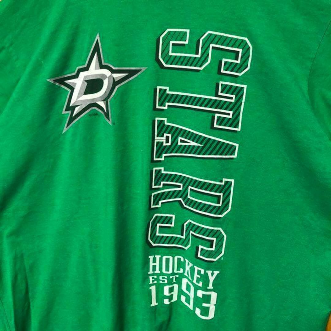 NHL グリーン USA古着 90s アイス ホッケー 半袖 Tシャツ ゆるダボ メンズのトップス(Tシャツ/カットソー(半袖/袖なし))の商品写真