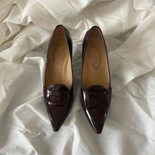 トッズ(TOD'S)のTOD’s トッズ ワインレッドパンプス ヒール 37(ハイヒール/パンプス)