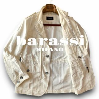 Barassi - 美品 Lぐらい 48『バラシ』爽やか！通気性◎ サファリジャケット ブルゾン