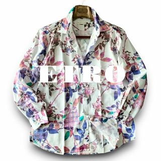 エトロ(ETRO)の極美品 XLサイズ『エトロ』イタリアンコットン 長袖 シャツ 花柄 フラワー(Tシャツ/カットソー(七分/長袖))