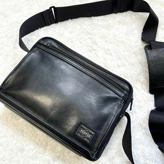 ポーター(PORTER)の【美品】PORTER  ポーター　ショルダーバッグ　アメイズ　レザー　ブラック(ショルダーバッグ)