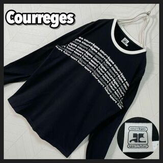 クレージュ(Courreges)のCourreges クレージュ Tシャツ カットソー 長袖 リンガーネック 黒(Tシャツ(長袖/七分))