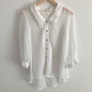 バイバイ(ByeBye)のレディース服 春夏トップス ブラウス シースルー 白 ByeBye Mサイズ(シャツ/ブラウス(長袖/七分))