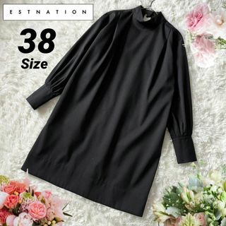 美品★38★ESTNATION バックシャンミニワンピース 日本製 WEB限定