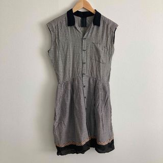 レディース服 春秋 シャツワンピース ボーダー ドット   サイズF(ひざ丈ワンピース)