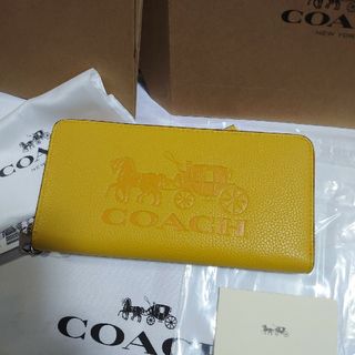 COACH　長財布　新品　未使用　馬車　黄色