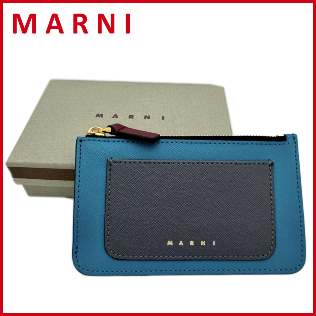 Marni(マルニ)の新品マルニ　レザー　カードケース(ミニ財布)　青緑　MARNI レディースのファッション小物(名刺入れ/定期入れ)の商品写真