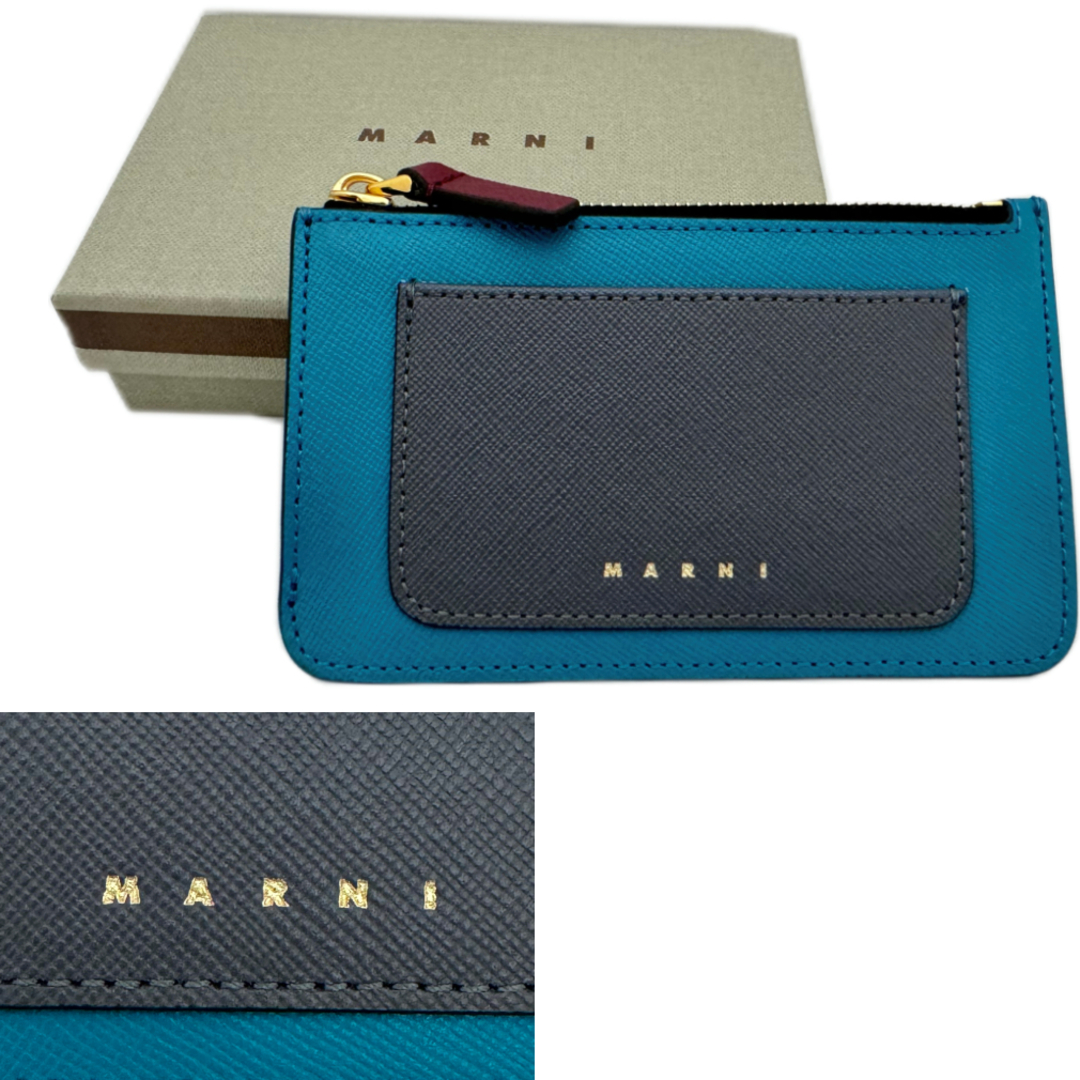 Marni(マルニ)の新品マルニ　レザー　カードケース(ミニ財布)　青緑　MARNI レディースのファッション小物(名刺入れ/定期入れ)の商品写真