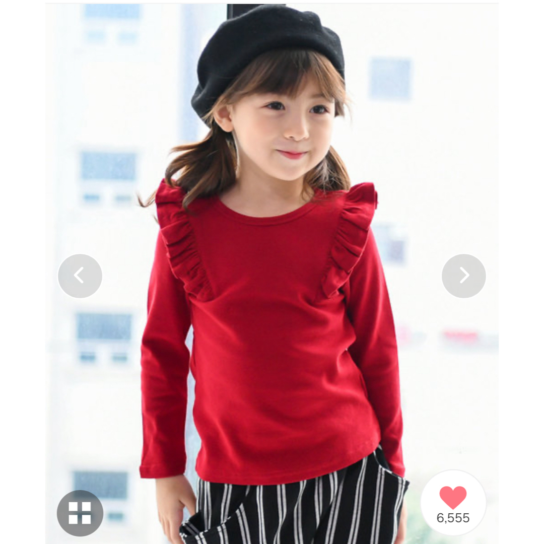 Bee(ビー)のBee des beeビーデスビーのカットソー130レッド キッズ/ベビー/マタニティのキッズ服女の子用(90cm~)(Tシャツ/カットソー)の商品写真