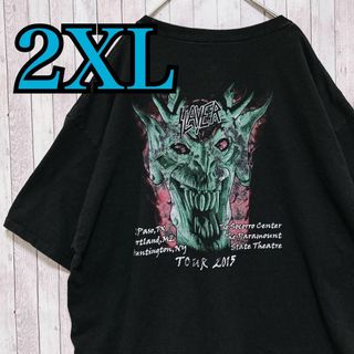 古着　SLAYER スレイヤー　プリントTシャツ　センターロゴ　輸入品　一点物(Tシャツ/カットソー(半袖/袖なし))