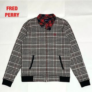 フレッドペリー(FRED PERRY)の【美品】FRED PERRY　ハリントンジャケット　月桂樹ロゴ　チェック柄(ブルゾン)