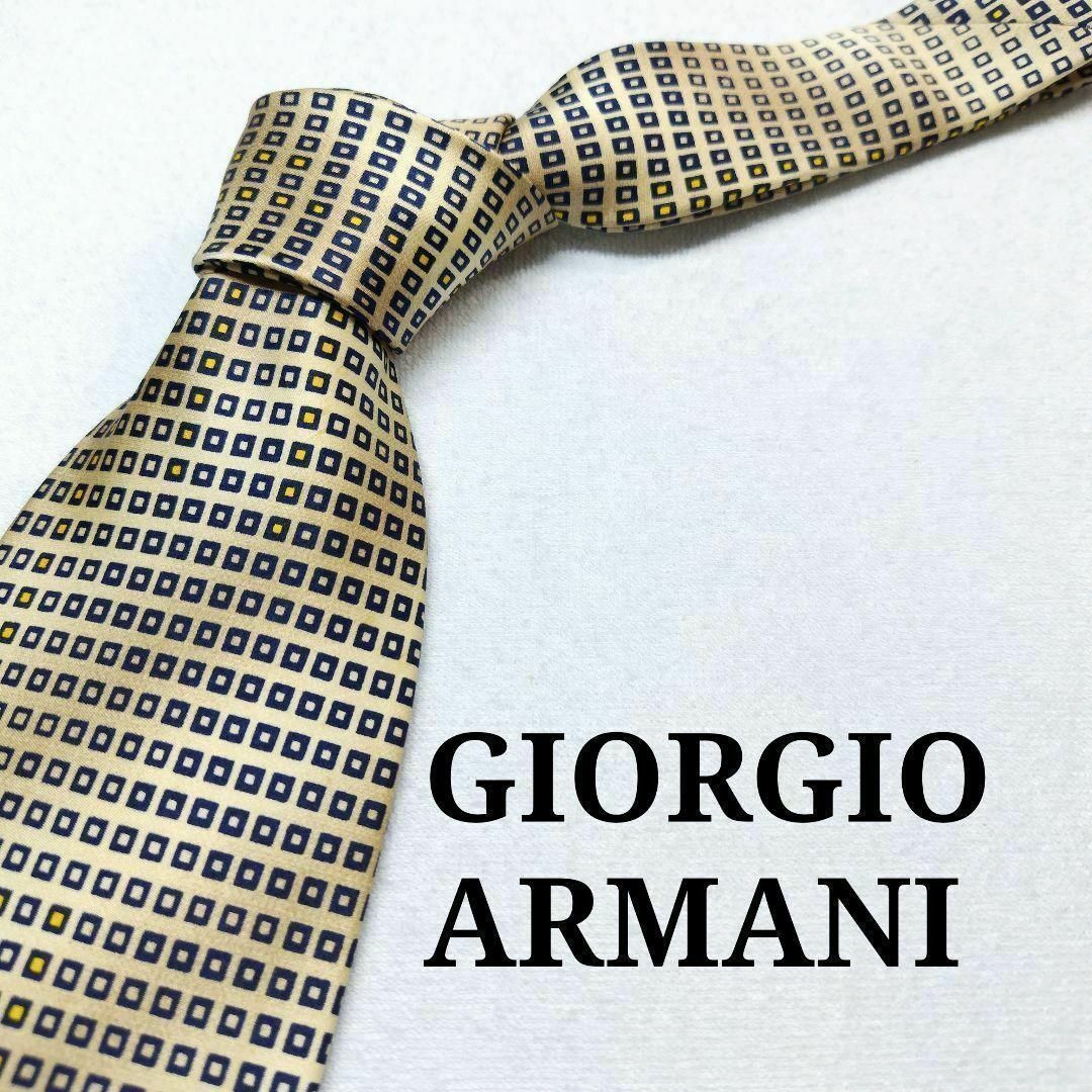 Giorgio Armani(ジョルジオアルマーニ)のジョルジオ・アルマーニ ゴールド ドット ストライプ イタリア製 シルク メンズのファッション小物(ネクタイ)の商品写真