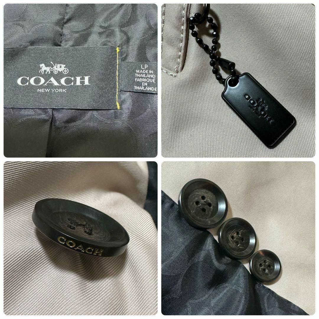 COACH(コーチ)の388 希少Lサイズ COACH トレンチコート ピンクベージュ チャーム 総柄 レディースのジャケット/アウター(トレンチコート)の商品写真