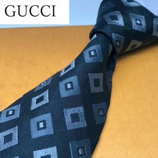 Gucci - ★GUCCI ★ ブランド ネクタイ シルク イタリア製 ブラックネイビー系