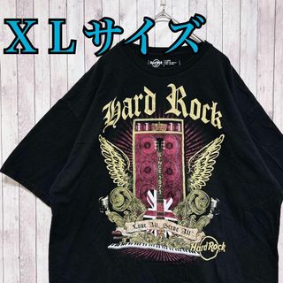 古着　【入手困難】ハードロック デカロゴ センターロゴ Tシャツ 半袖 輸入品(Tシャツ/カットソー(半袖/袖なし))