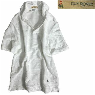 GUY ROVER - J3134 美品 ギローバー スキッパーポロ ホワイト M GUY ROVER