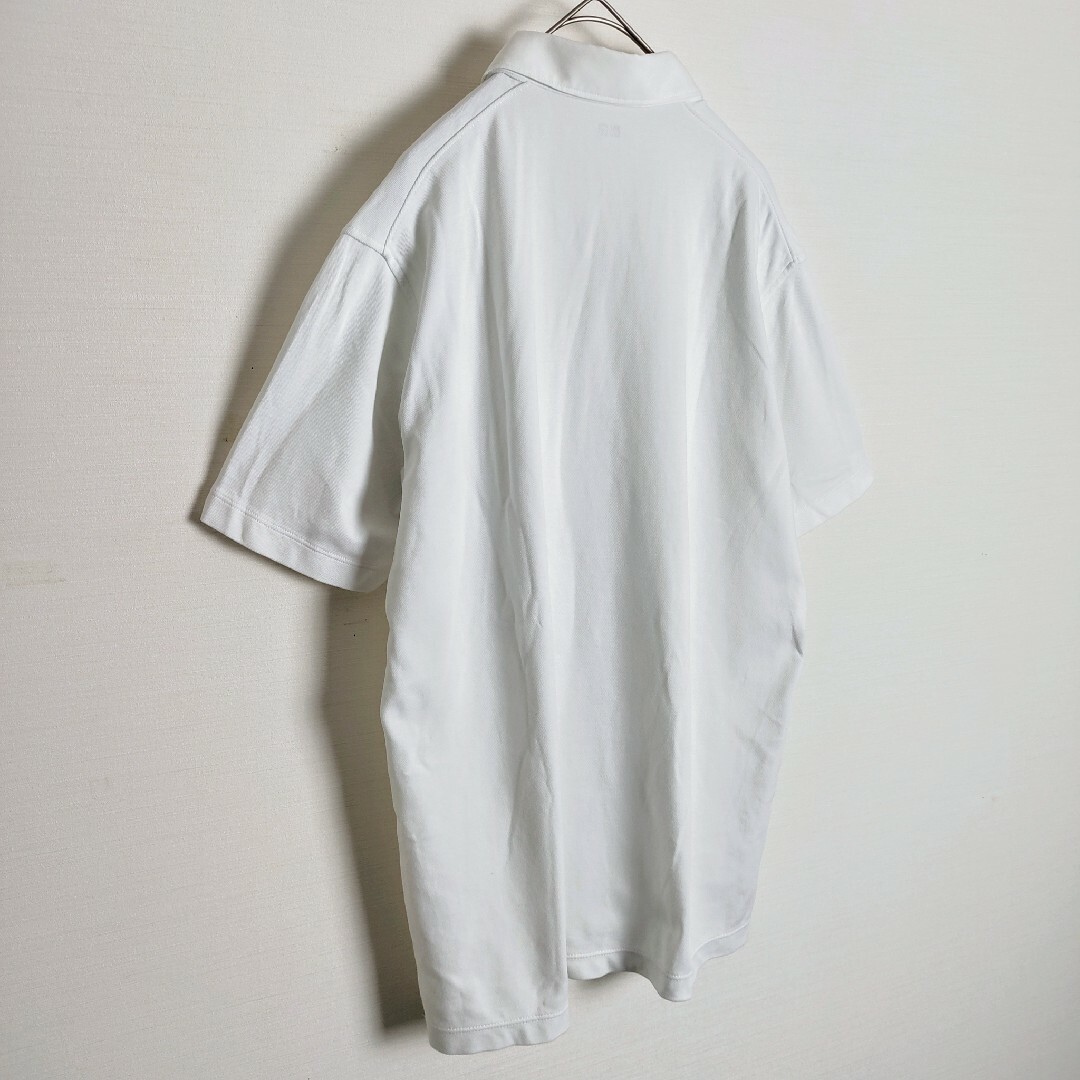 UNIQLO(ユニクロ)の【人気】ユニクロ☆エアリズムポロシャツ　L　白　無地　AIRism　ビジネス兼用 メンズのトップス(ポロシャツ)の商品写真
