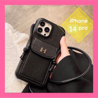 ❣️限定sale❣️iPhone14Pro❣️✨Hロゴ✨ショルダーケース 肩掛け(iPhoneケース)