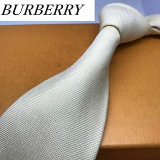 バーバリーブラックレーベル(BURBERRY BLACK LABEL)の★ バーバリー★ ブランド ネクタイ シルク 日本製 白黄系(ネクタイ)