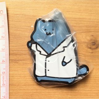 新品　ラバーマスコット　キーホルダー　ガチャ　お文具さん　猫さん(キャラクターグッズ)