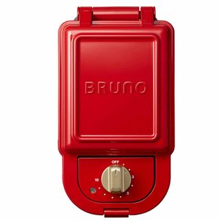 【色: レッド】ブルーノ BRUNO ホットサンドメーカー 耳まで焼ける 電気 (その他)