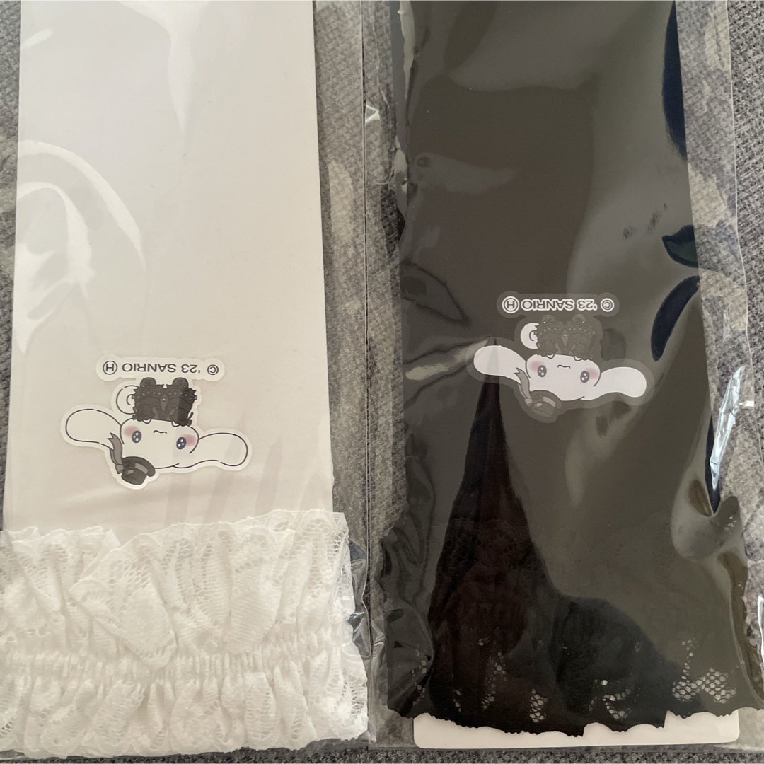 サンリオ(サンリオ)のサンリオ シナモロール フリルレース付き シアーハイソックス 2足セット 新品 レディースのレッグウェア(ソックス)の商品写真
