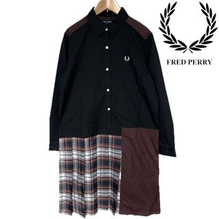 フレッドペリー(FRED PERRY)のタグ付き　FRED PERRY Mix Panelled Shirt Dress(ひざ丈ワンピース)