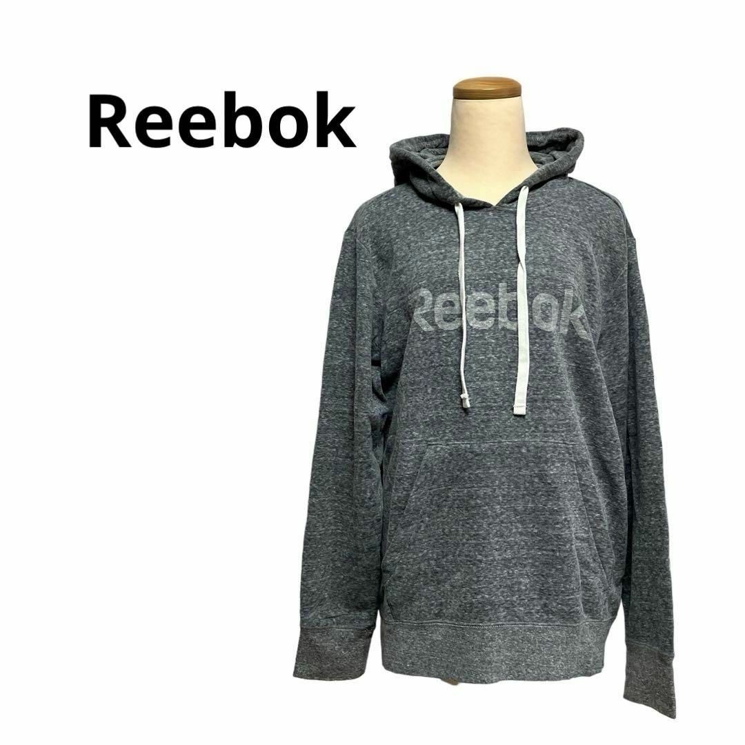 Reebok(リーボック)のReebok パーカー　グレー　ロゴ レディースのトップス(パーカー)の商品写真