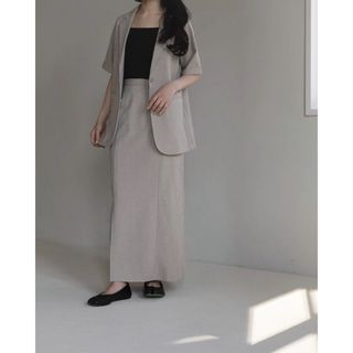 nairo ベーシックショートスリーブジャケット　Beige(ロングスカート)