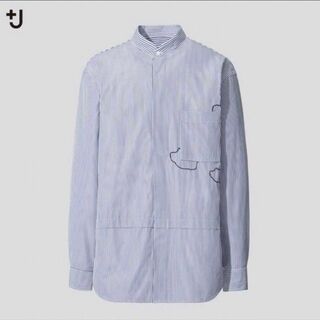 ユニクロ(UNIQLO)の+j スーピマコットンオーバーサイズスタンドカラーシャツ（雲) ジルサンダー(シャツ)