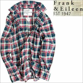 Frank&Eileen - J6452美品 フランクアンドアイリーン FINBARチェック柄シャツ 赤 XS