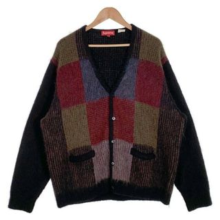 SUPREME シュプリーム 22SS Brushed Grid Cardigan ブラッシュドグリッド モヘアカーディガン ブラック マルチ Size XL